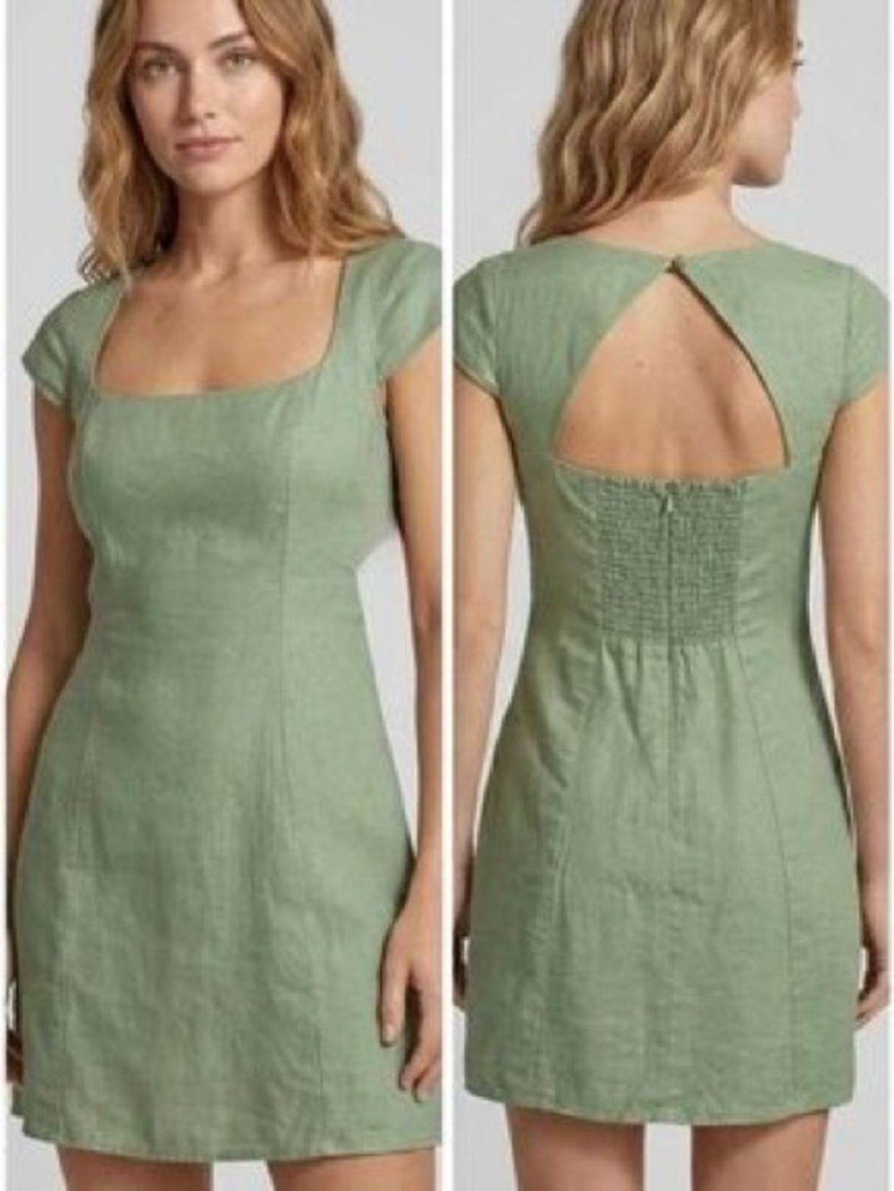 House of Harlow 1960 Green Square Neck Mini Dress size XS
